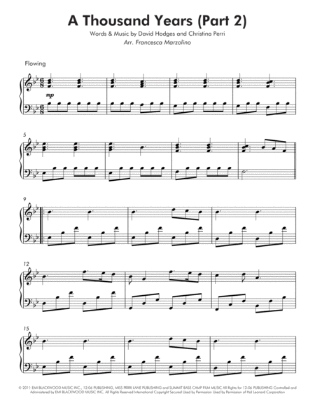 A Thousand Years (Part 2) (Intermediate Piano) image number null