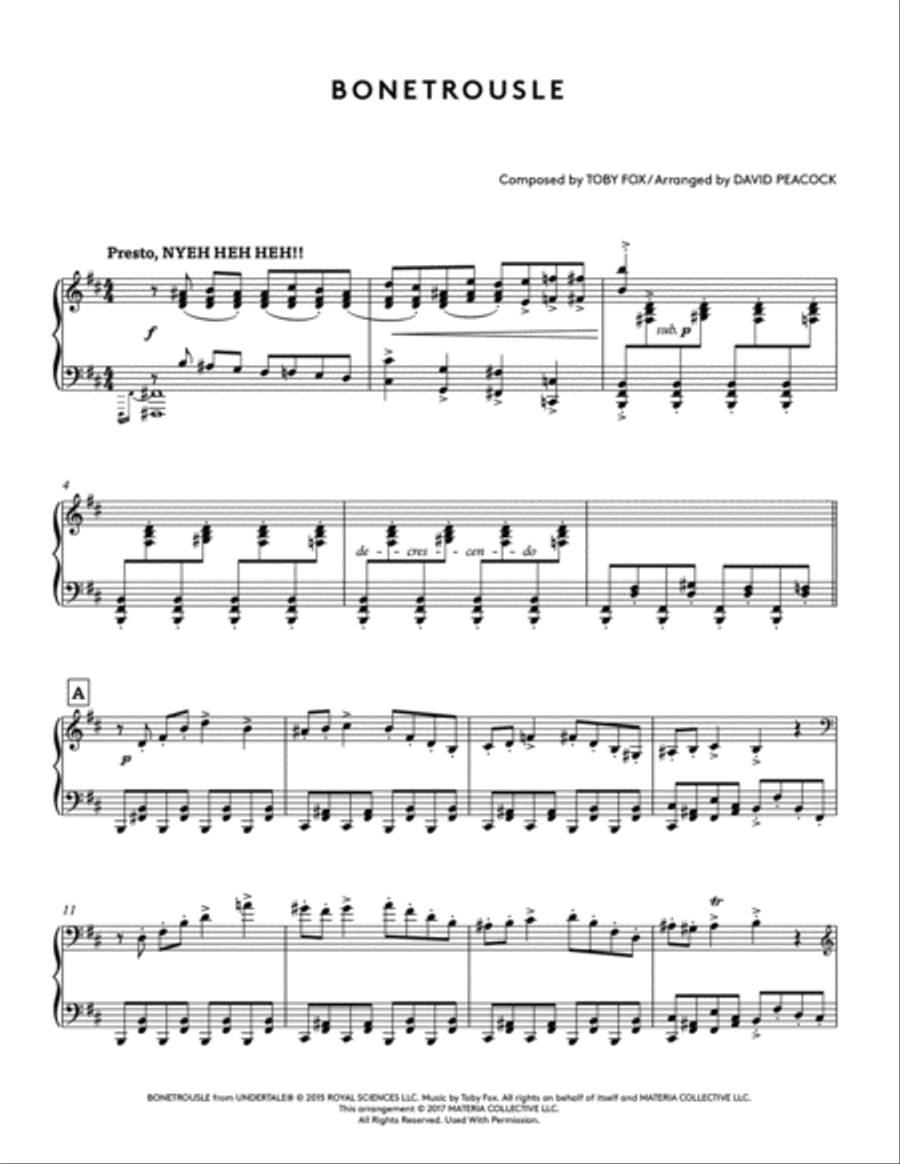 Bonetrousle (Undertale Piano Collections) Piano Solo scores gallery preview page 2