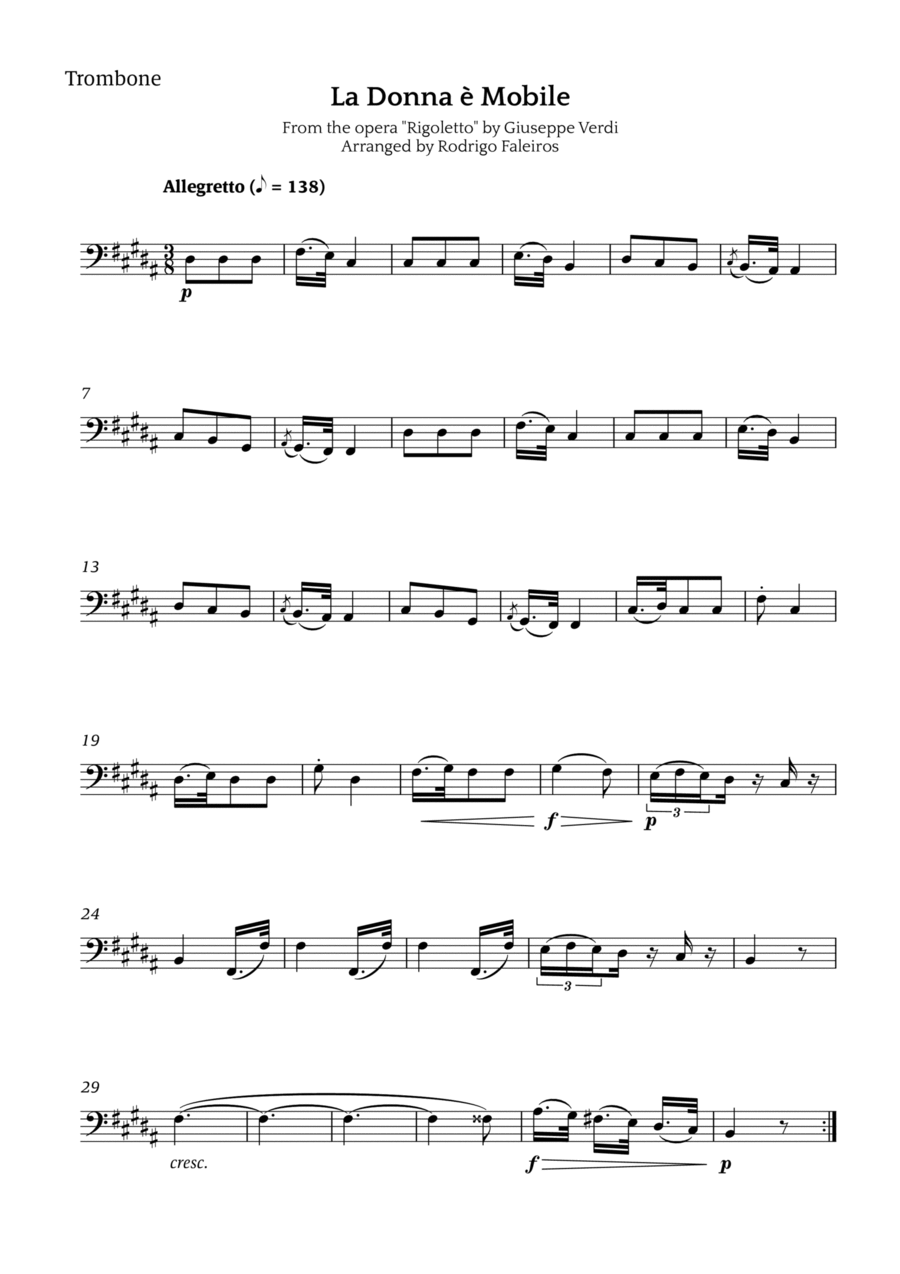 La Donna è Mobile Chamber Music scores gallery preview page 1