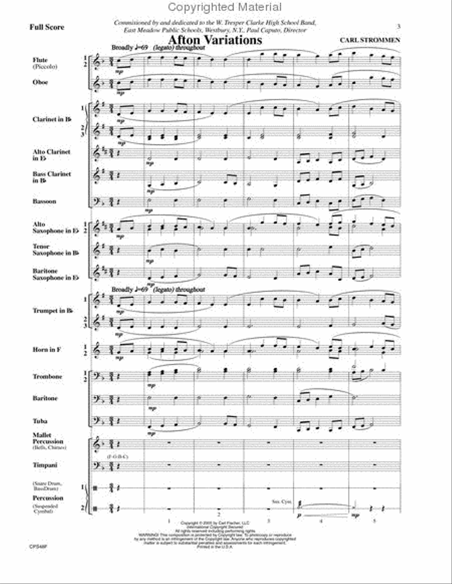 Afton Variations Afton Variations Concert Band scores gallery preview page 2