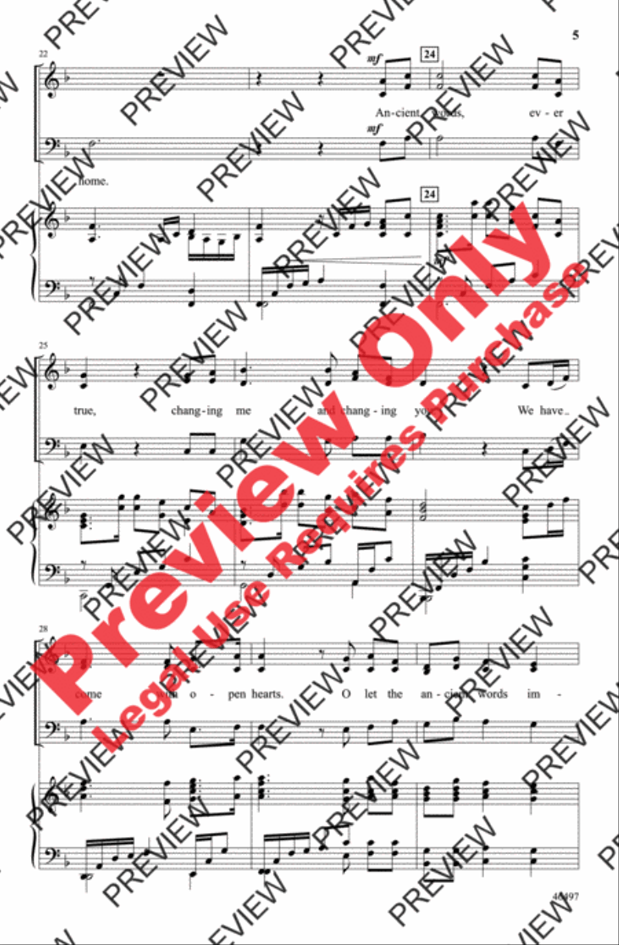 Ancient Words 3-Part scores gallery preview page 5