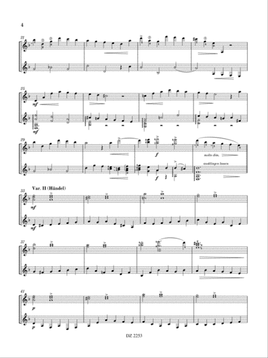 Variations on a Sarabande by Haendel Classical Guitar scores gallery preview page 4