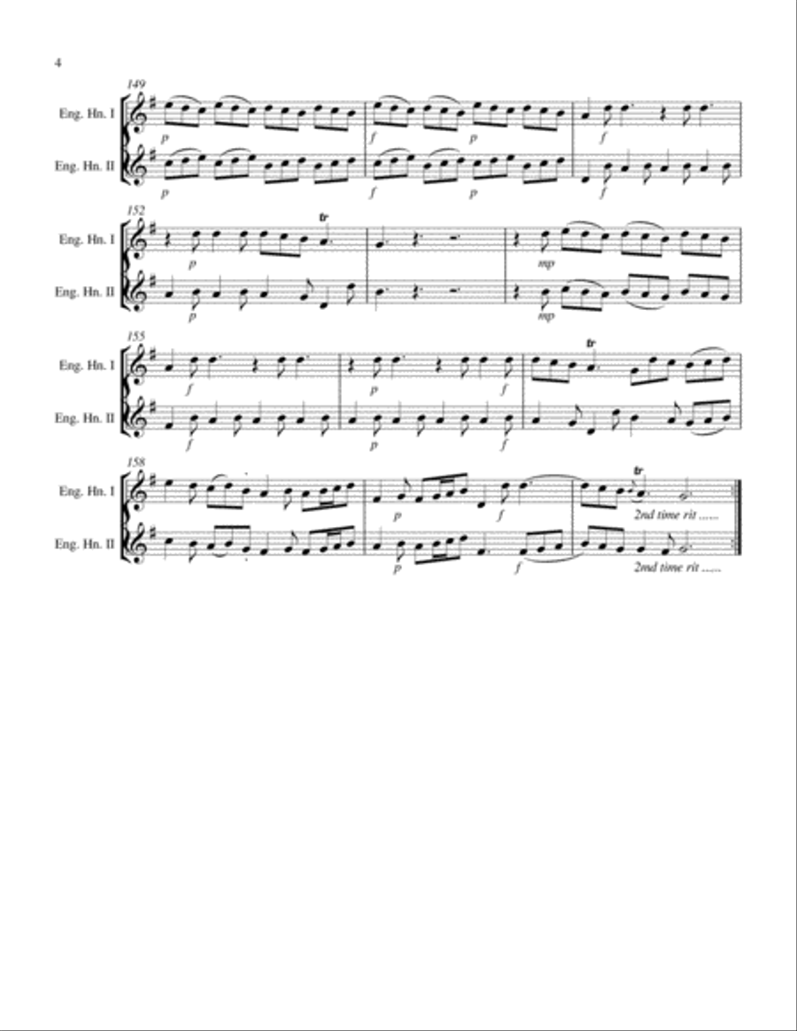 Concerto for Two English horns in C Major, Op. 7 No. 5 Small Ensemble scores gallery preview page 6