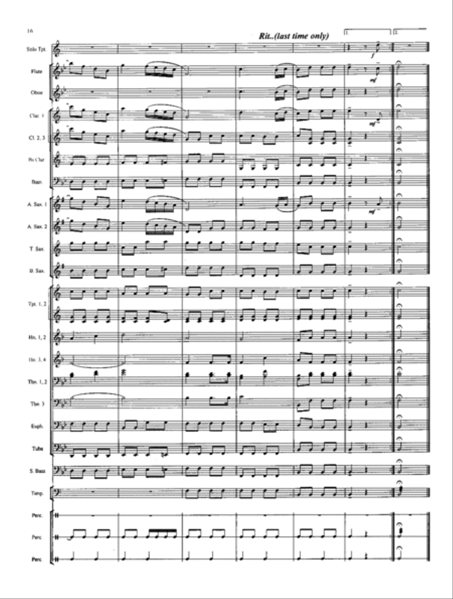Allegro from Concerto for Trumpet Concert Band scores gallery preview page 15