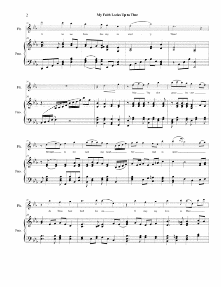 My Faith Looks Up to Thee (Medley) Flute Solo scores gallery preview page 3
