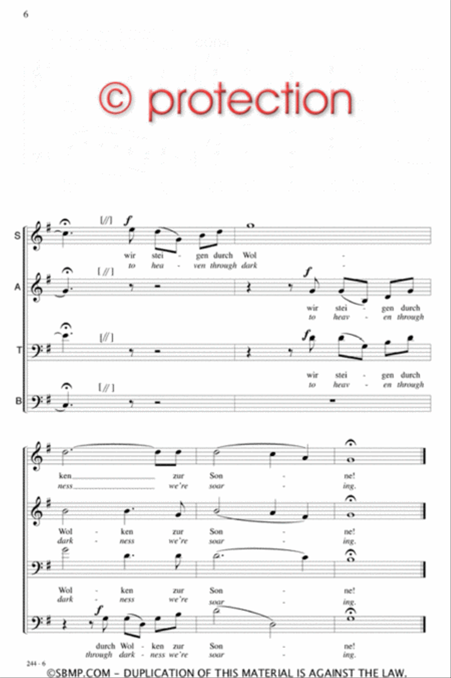 The Lark (Lerchengesang) - SATB Octavo 4-Part scores gallery preview page 5