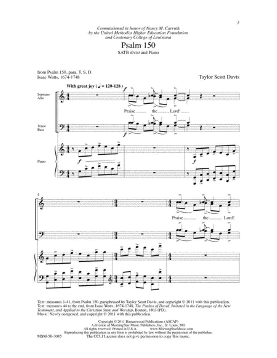 Psalm 150 Divisi scores gallery preview page 2