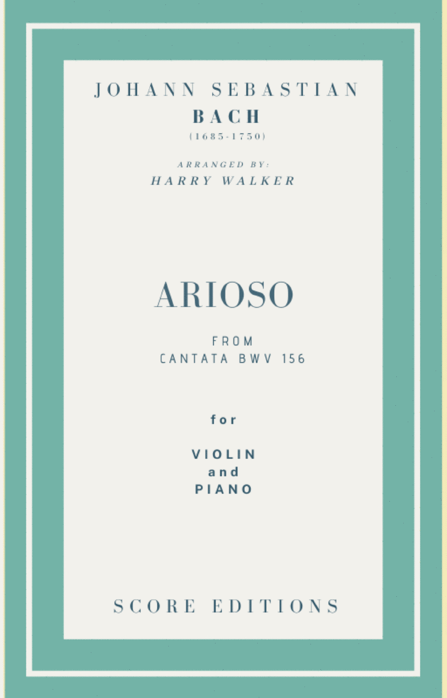 Bach - Arioso from Cantata BWV 156 for Violin and Piano Violin Solo scores gallery preview page 1