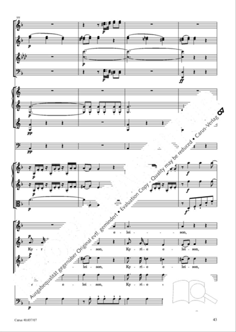Kyrie in D minor 4-Part scores gallery preview page 44