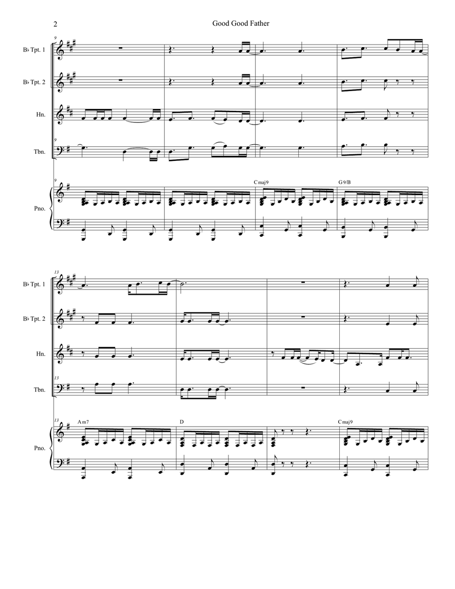 Good Good Father Brass Ensemble scores gallery preview page 2