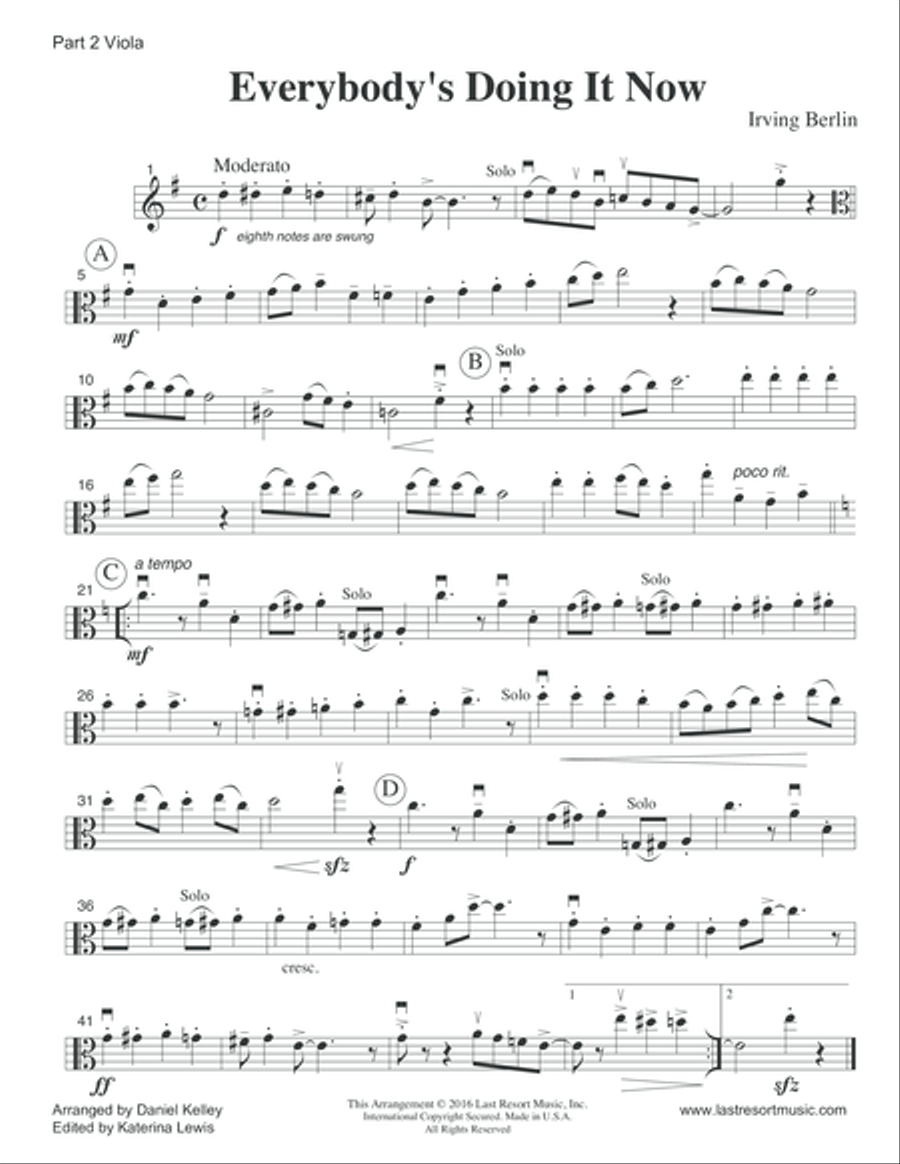Everybody's Doing it Now for String Trio- Violin, Viola, Cello String Trio scores gallery preview page 5