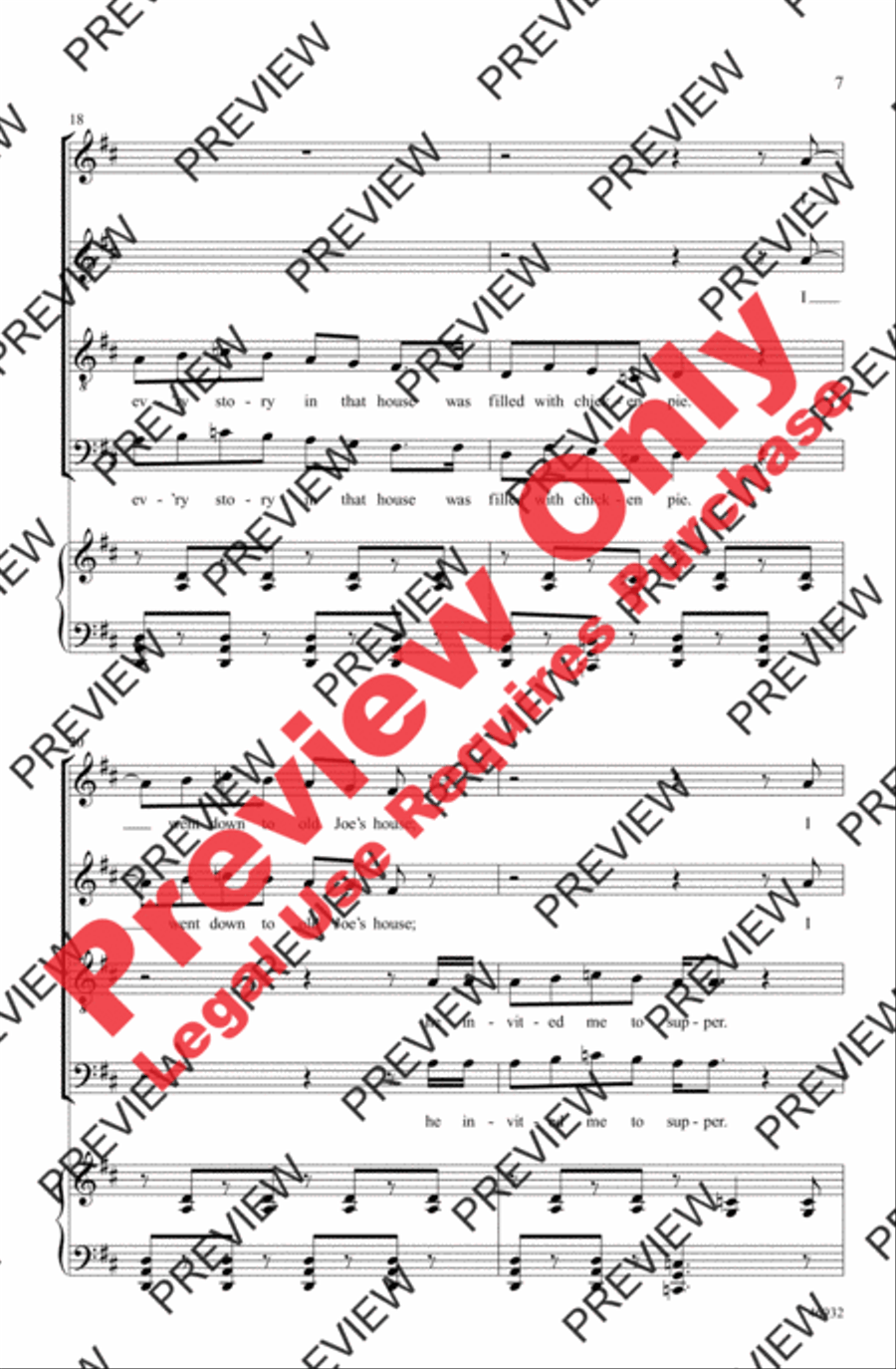 Old Joe Clark 4-Part scores gallery preview page 7