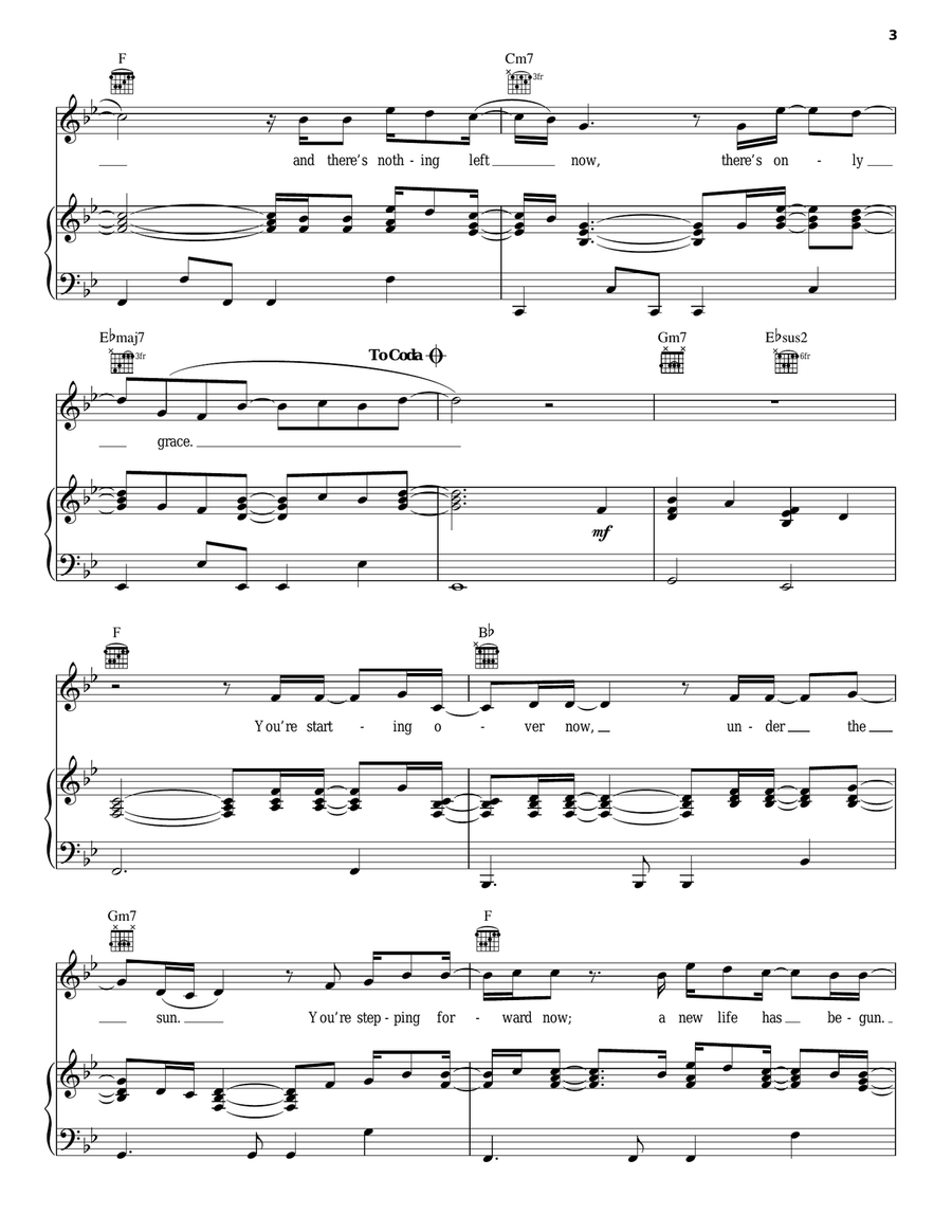 Only Grace Only Grace Piano, Vocal, Guitar scores gallery preview page 3