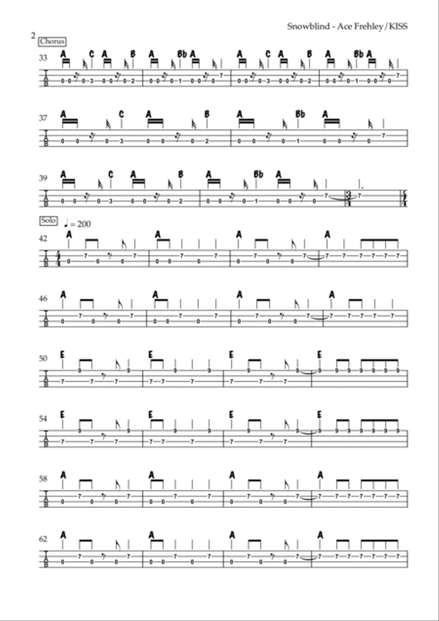 Snowblind Guitar Tablature scores gallery preview page 2