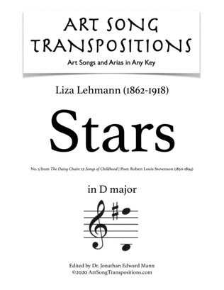 Book cover for LEHMANN: Stars (transposed to D major)