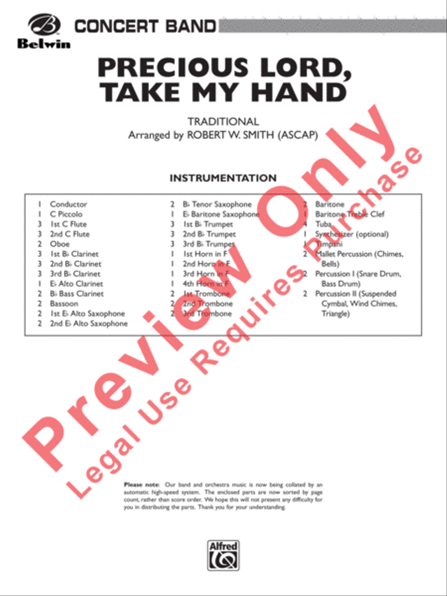 Precious Lord, Take My Hand Concert Band scores gallery preview page 2