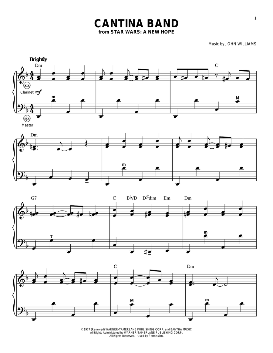 Cantina Band (from Star Wars: A New Hope) Piano scores gallery preview page 1