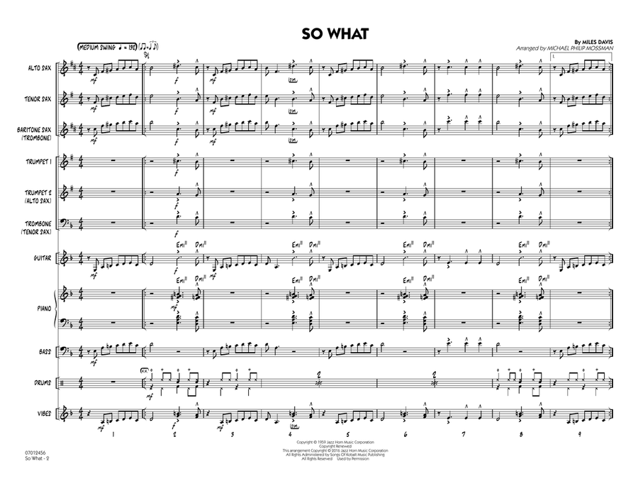 So What - Full Score Jazz Ensemble scores gallery preview page 2