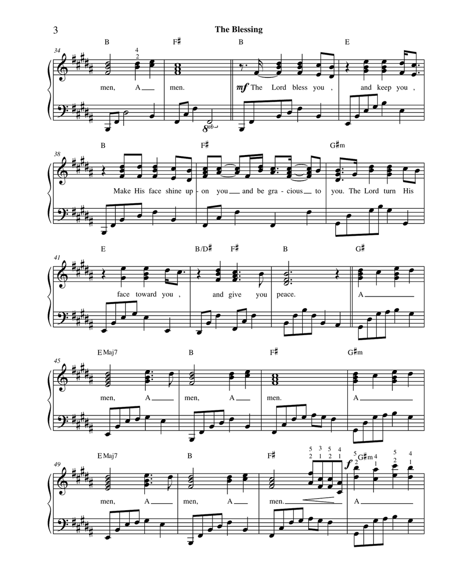 The Blessing Piano Solo scores gallery preview page 4