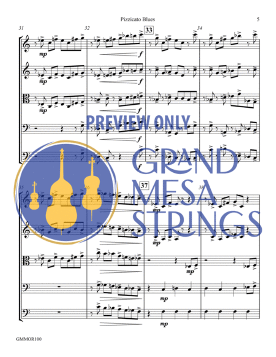 Pizzicato Blues Pizzicato Blues String Orchestra scores gallery preview page 6