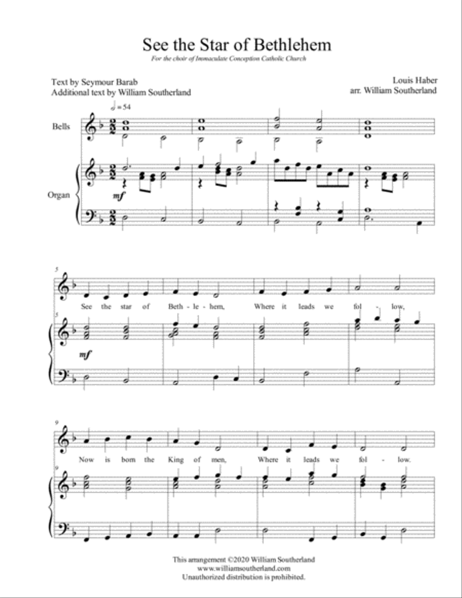 See the Star of Bethlehem 3-Part scores gallery preview page 1