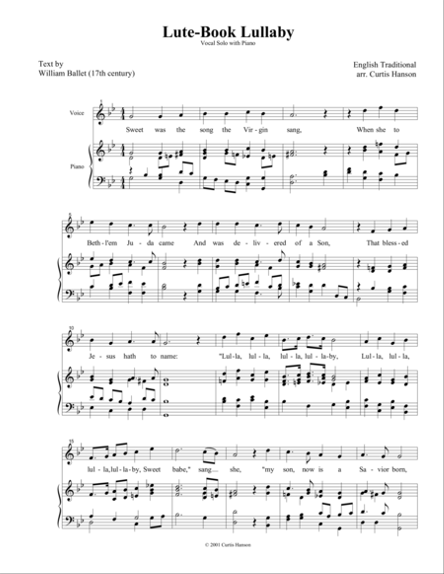 Lute-Book Lullaby Lute scores gallery preview page 1