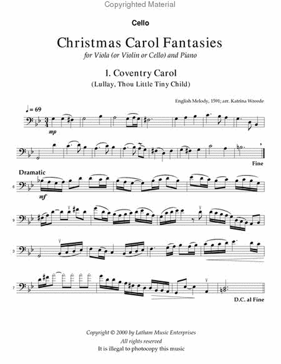 Christmas Carol Fantasies - Cello image number null