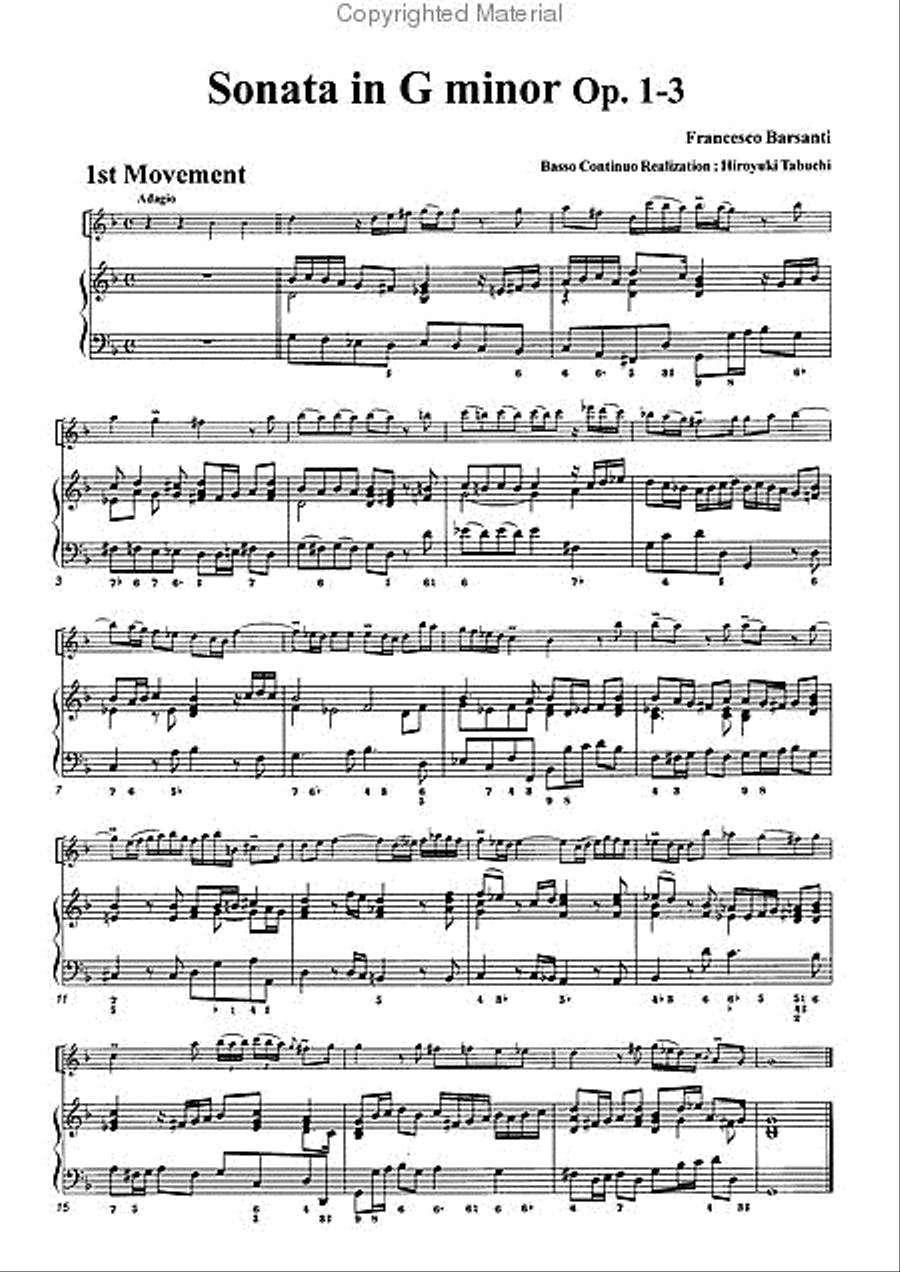 Sonata in G minor, Op. 1-3 Alto Recorder scores gallery preview page 3