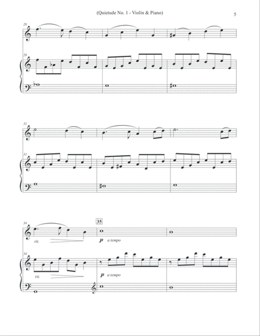 Quietudes, Nos. 1-12 - Violin & Piano Violin Solo scores gallery preview page 5