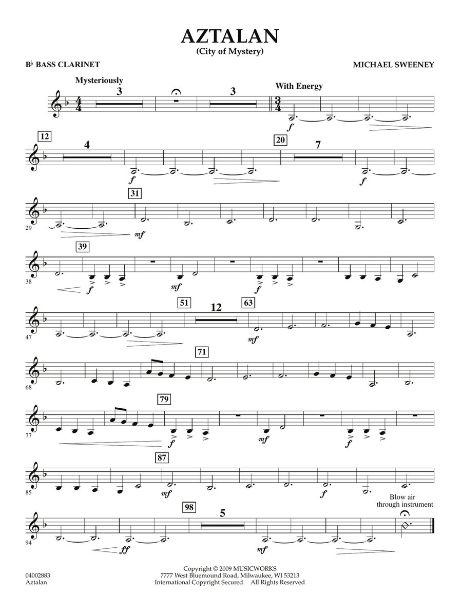 Aztalan (City of Mystery) - Bb Bass Clarinet Concert Band scores gallery preview page 1