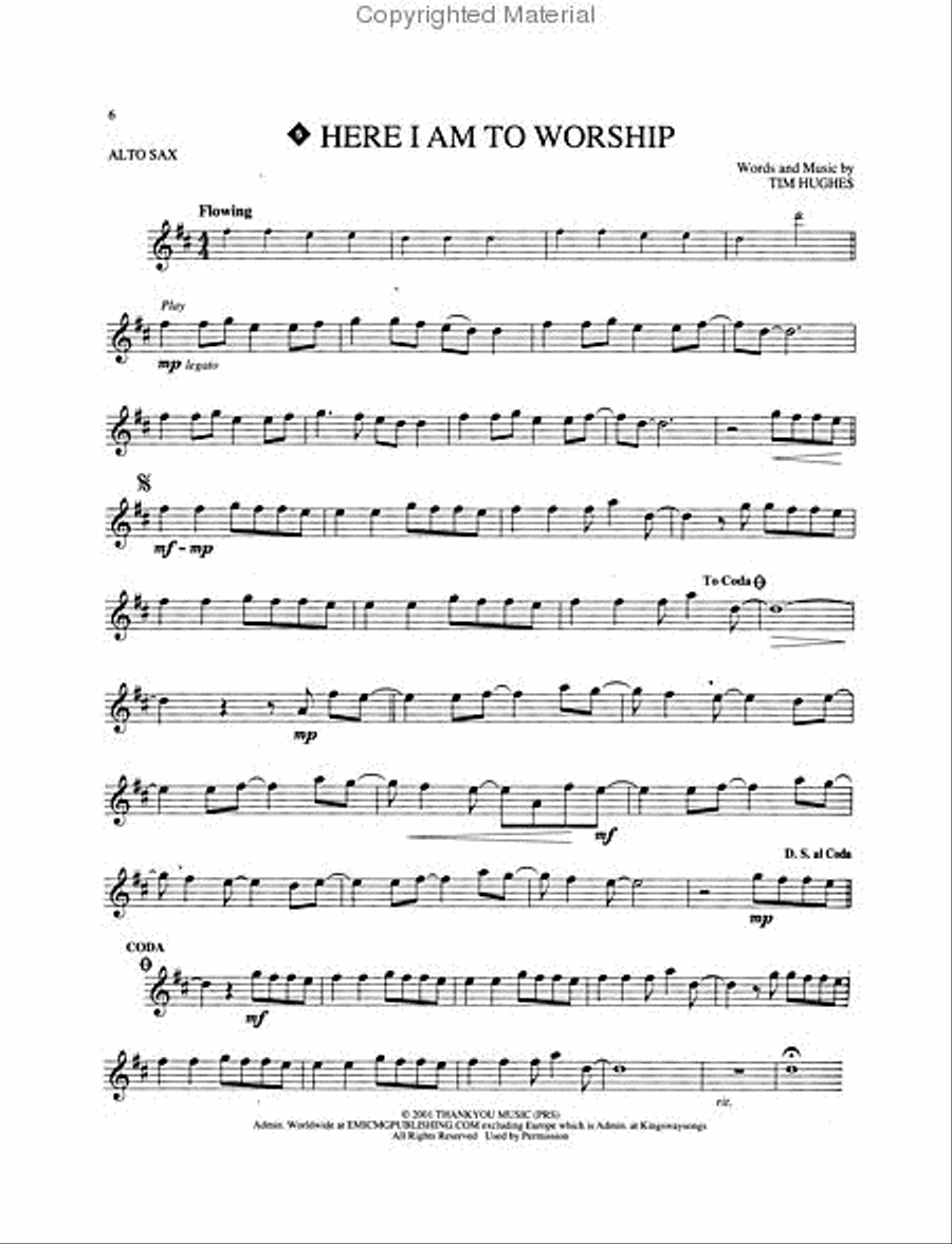 Worship Favorites Worship Favorites Alto Saxophone scores gallery preview page 3