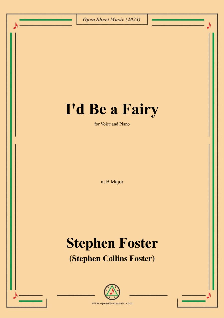 S. Foster-I'd Be a Fairy,in B Major Voice scores gallery preview page 1