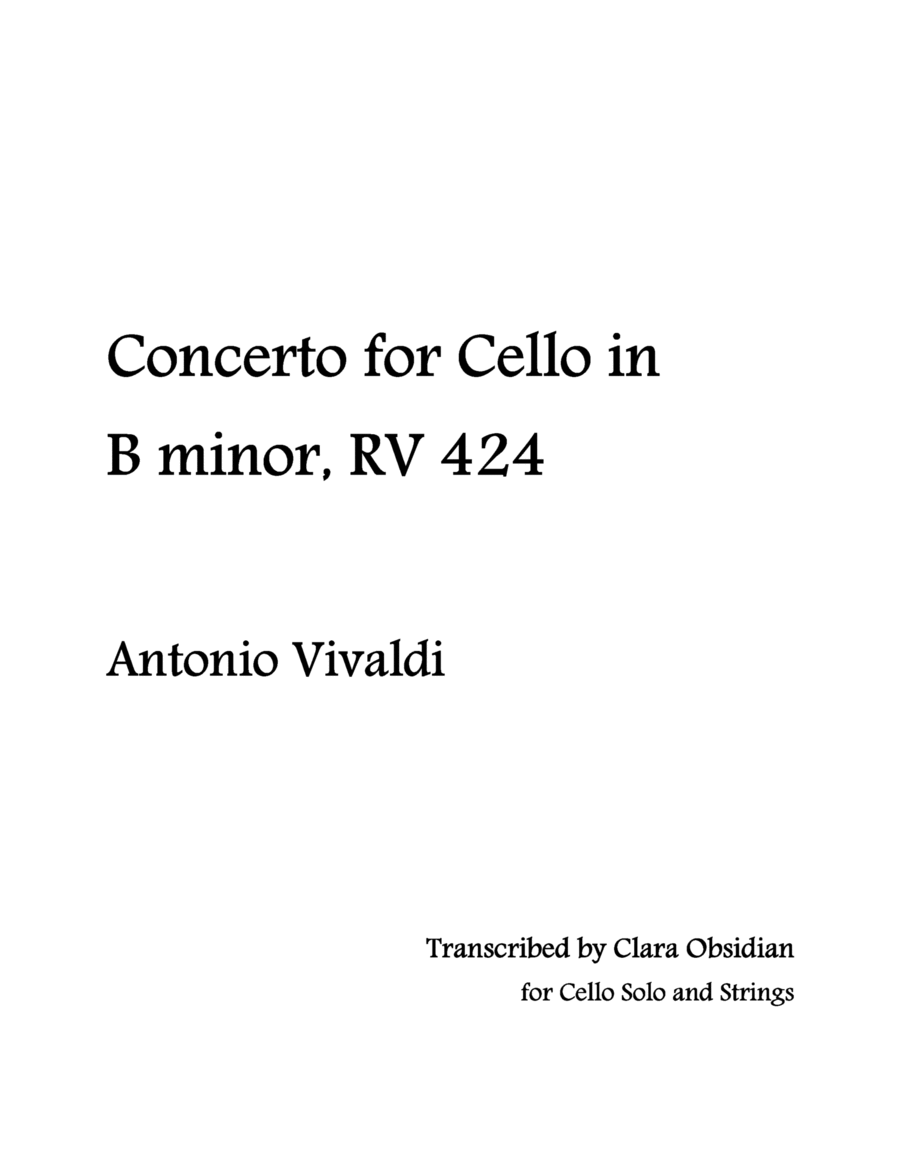 A. Vivaldi: Cello Concerto in B Minor, RV424 image number null