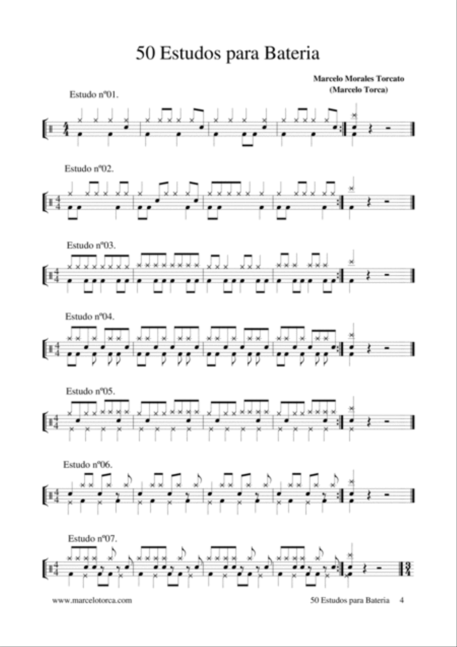 50 Estudos para Bateria Drum Set scores gallery preview page 4