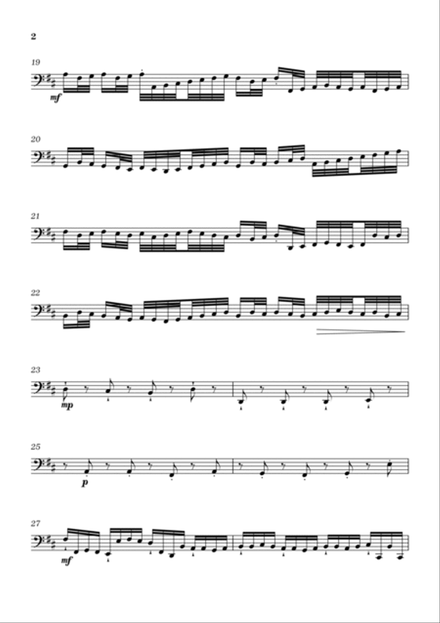 Canon in D by Johann Pachelbel Cello Solo Digital Sheet Music