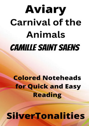 Aviary Carnival of the Animals for Easy Piano with Colored Notation