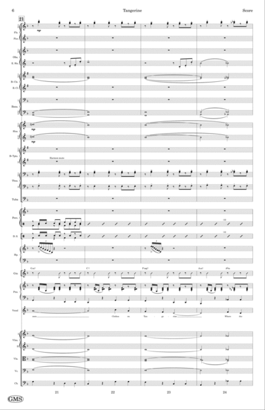Tangerine Tangerine Full Orchestra scores gallery preview page 6