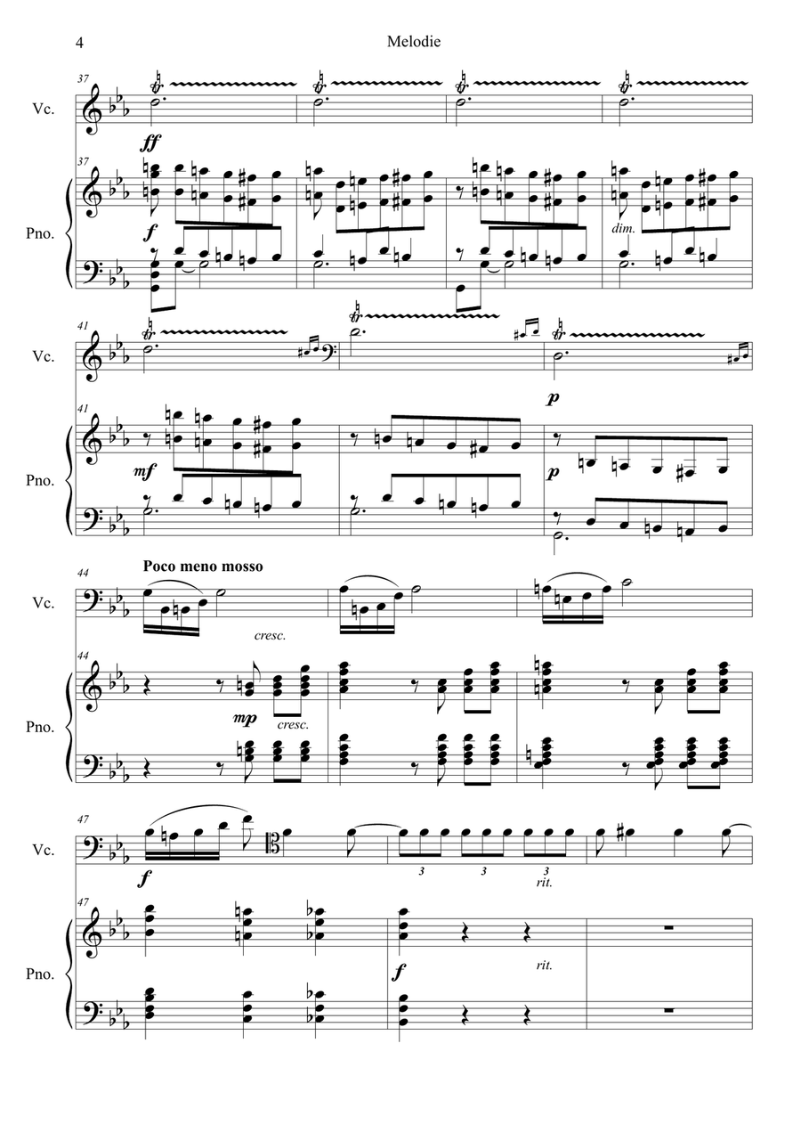 Tchaikovsky: Souvenir d'un lieu cher, Op.42 Melodie by Peter Ilyich Tchaikovsky Piano - Digital Sheet Music page 4