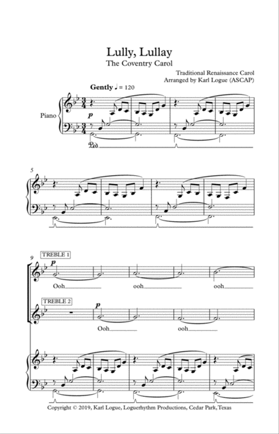 Lully, Lullay - The Coventry Carol SA scores gallery preview page 1