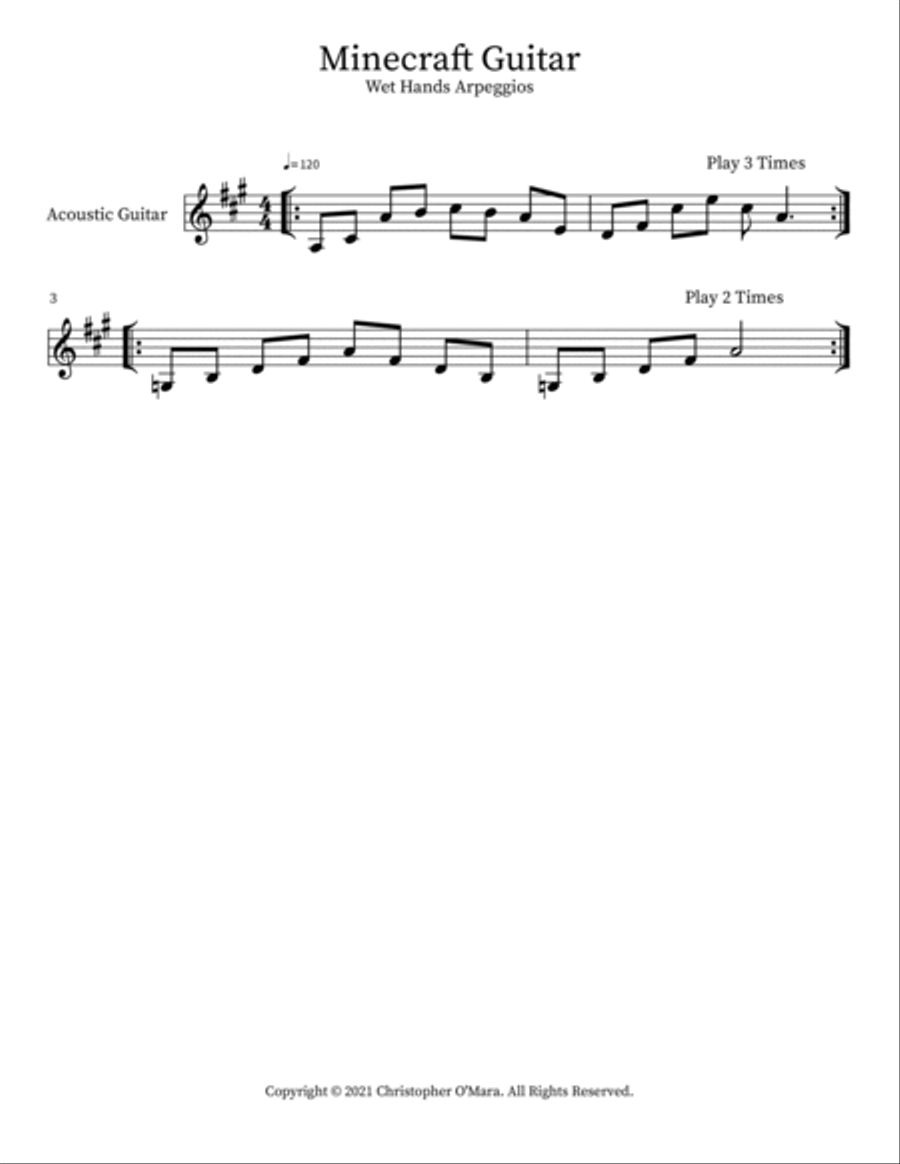 Minecraft Guitar Acoustic Guitar scores gallery preview page 2