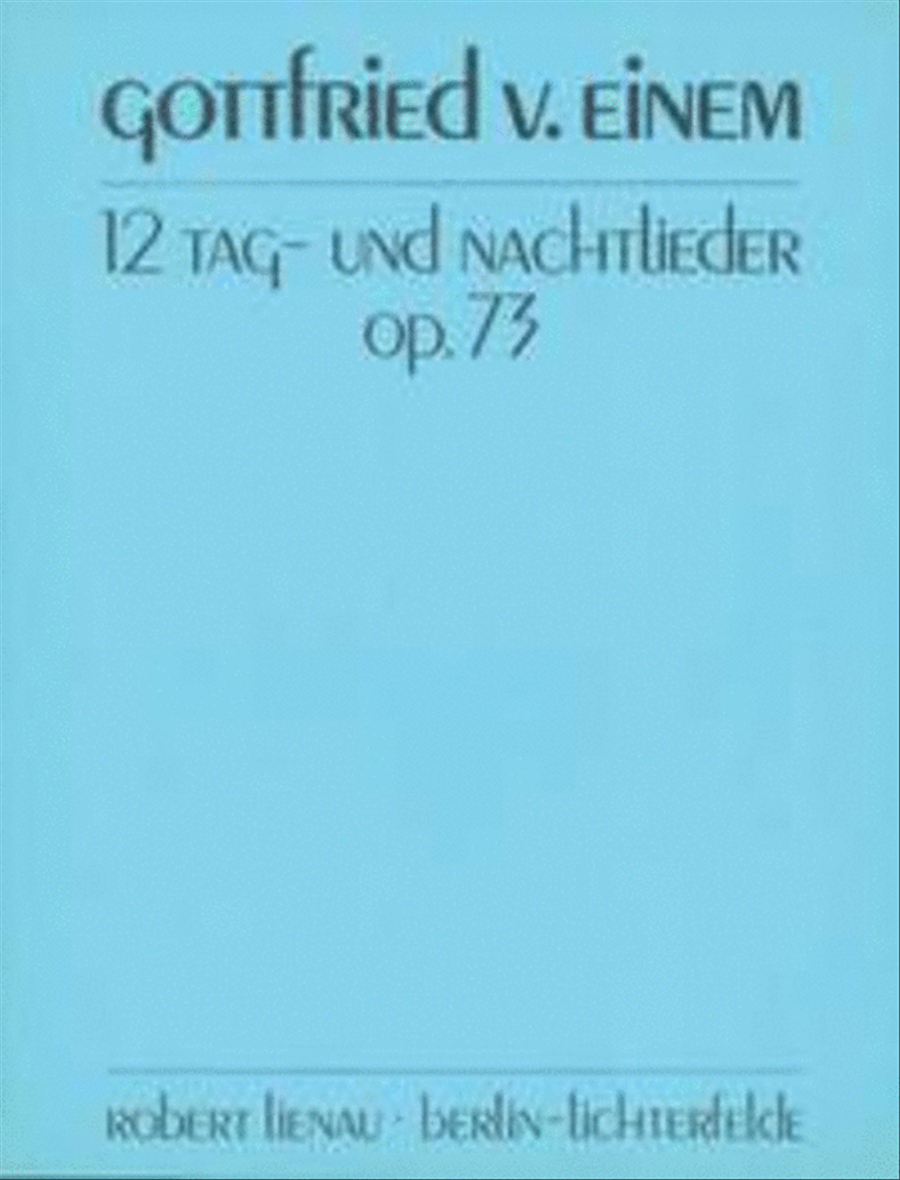 Zwölf Tag- und Nachtlieder op. 73 Medium Voice scores gallery preview page 1