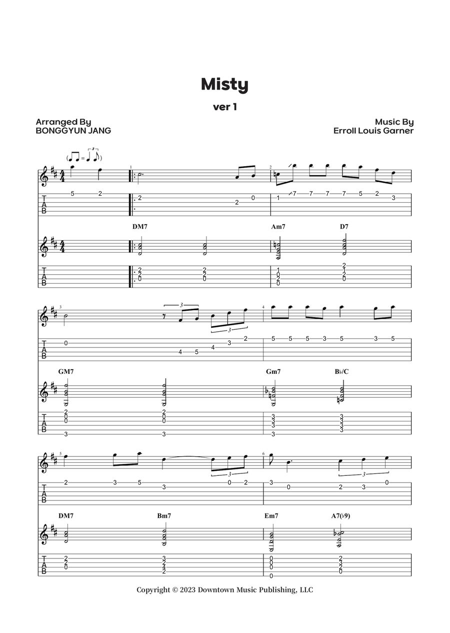 Misty Electric Guitar scores gallery preview page 1