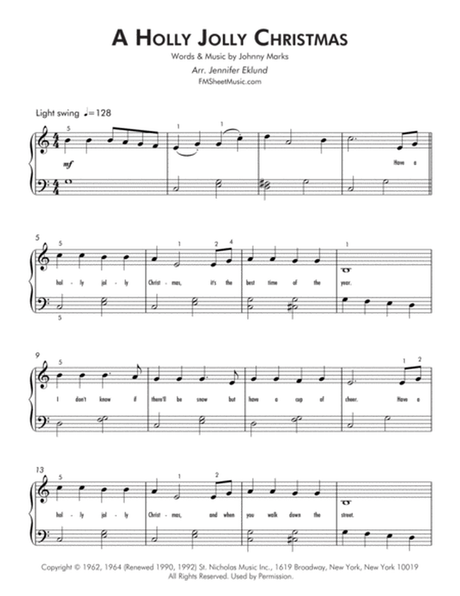 A Holly Jolly Christmas (Late Beginner Piano) image number null