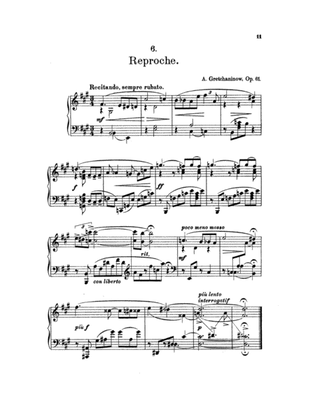 Gretchaninoff: Eight Pastels, Op. 61