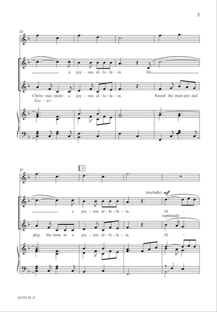 Sing a Joyous Alleluia Unison Choir scores gallery preview page 6
