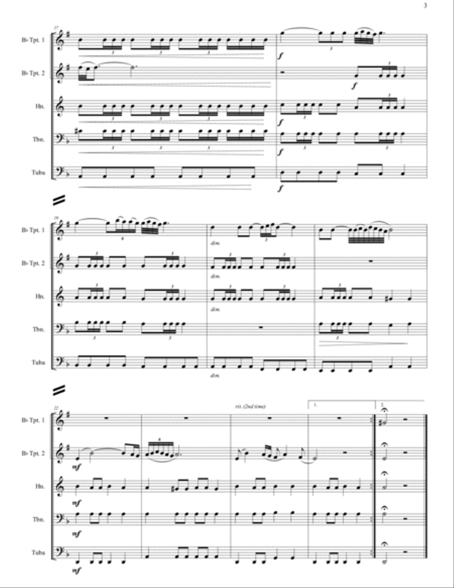 Per Un Pugno Di Dollari Brass Ensemble scores gallery preview page 6