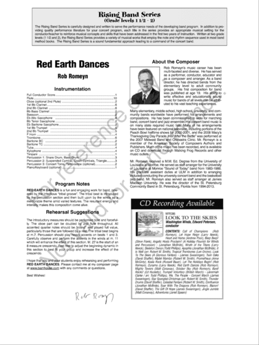 Red Earth Dances Concert Band scores gallery preview page 3