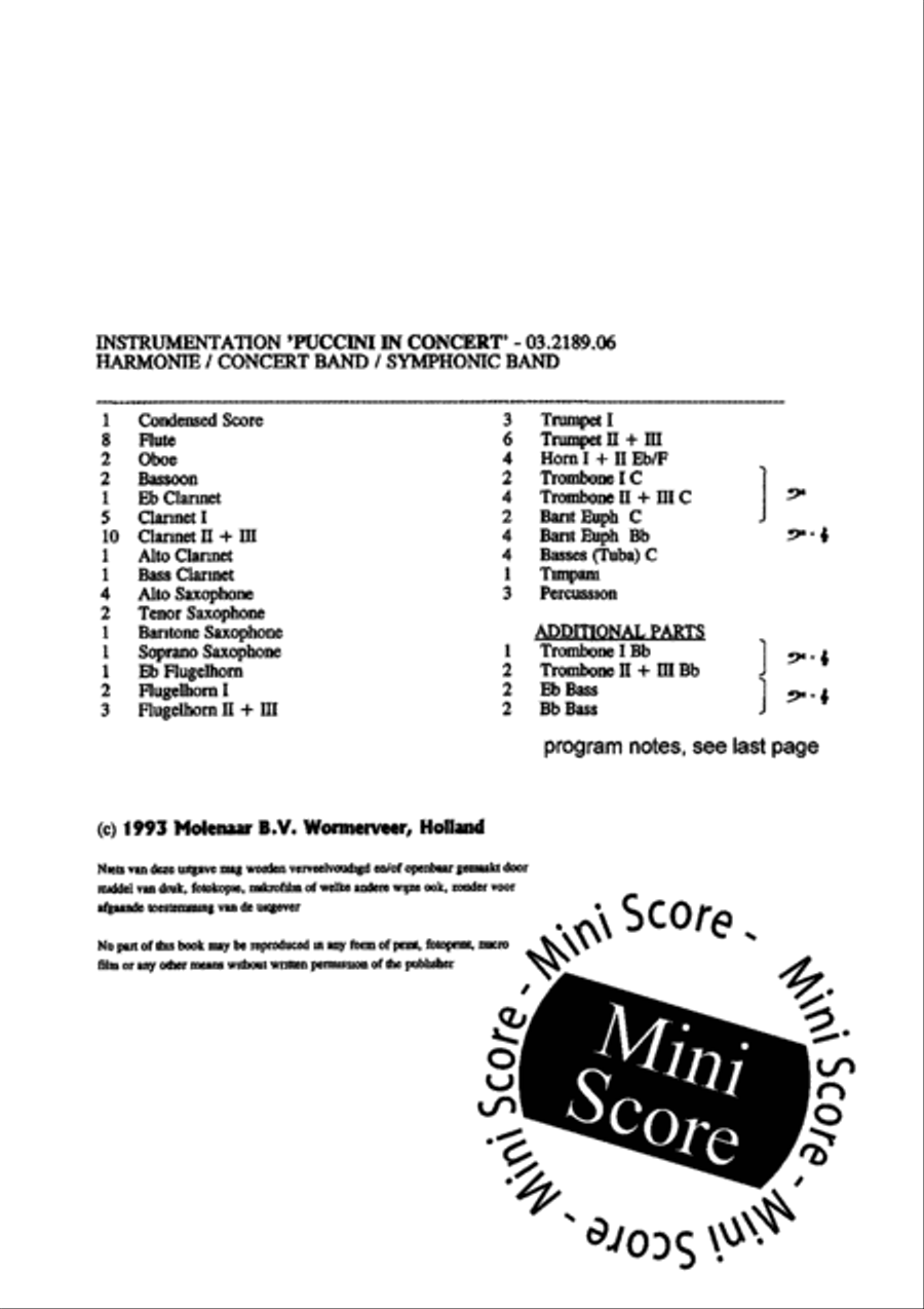 Puccini in Concert Concert Band scores gallery preview page 4