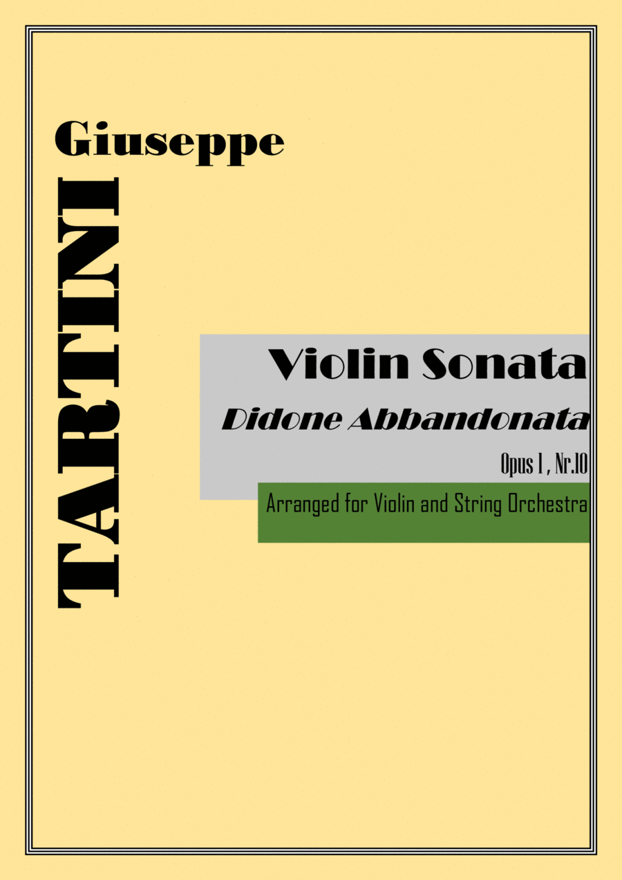 "Didone Abbandonata" Sonata Op.1, Nr.10 (arr. for Violin and Strings)