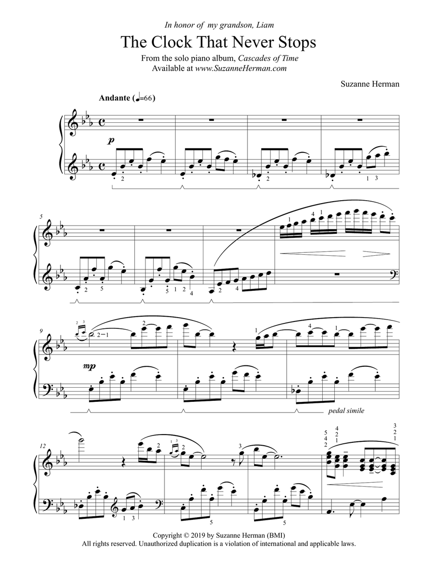 The Clock That Never Stops Piano Solo scores gallery preview page 1
